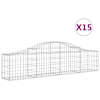 vidaXL kaarekujulised gabioonkorvid 15 tk, 200x30x40/60 cm, raud