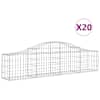 vidaXL kaarekujulised gabioonkorvid 20 tk, 200x30x40/60 cm, raud