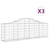 vidaXL kaarekujulised gabioonkorvid 3 tk, 200x30x60/80 cm, raud