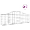vidaXL kaarekujulised gabioonkorvid 5 tk, 200x30x60/80 cm, raud