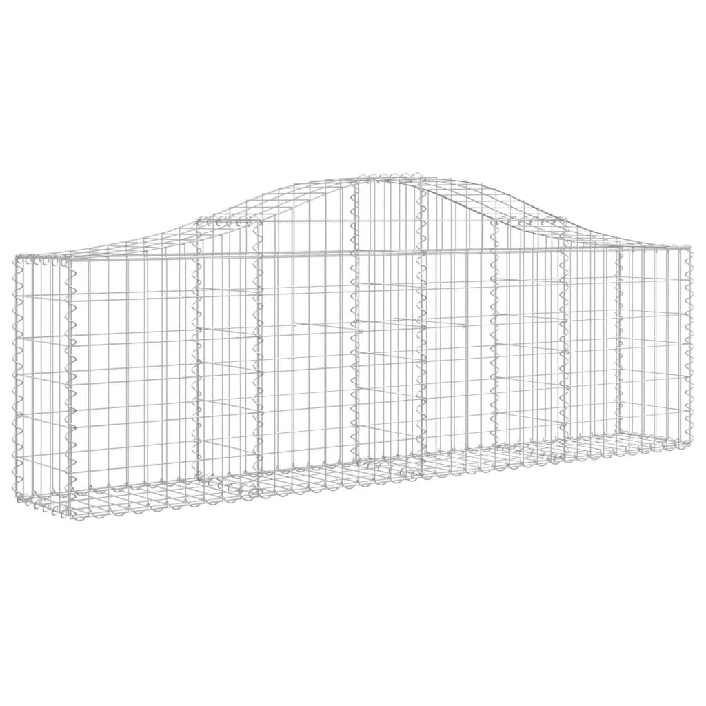 vidaXL 5 db íves horganyzott vas gabion kosár 200x30x60/80 cm