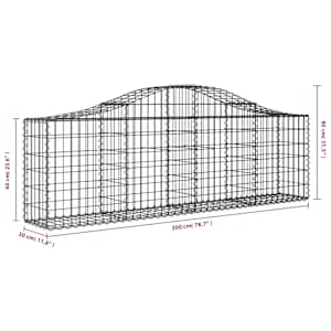 Klenuté gabionové koše 10 ks 200x30x60/80 cm pozinkované železo - obrázek 6