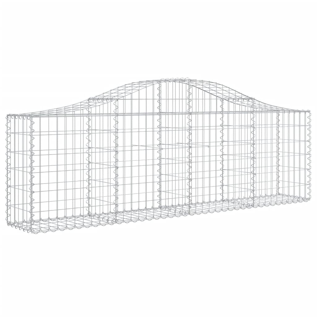 vidaXL Schanskorven 18 st gewelfd 200x30x60/80 cm gegalvaniseerd ijzer afbeelding
