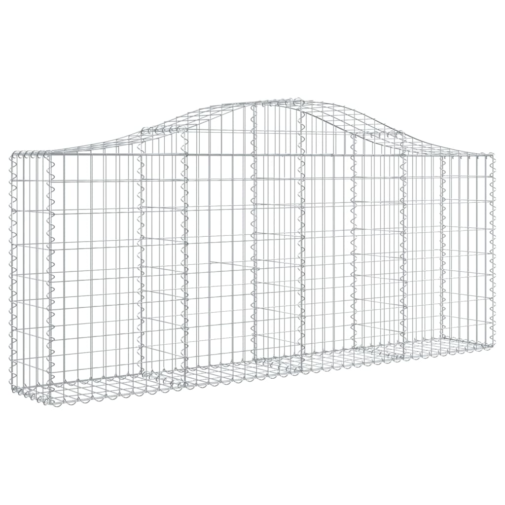 vidaXL Schanskorven 3 st gewelfd 200x30x80/100 cm gegalvaniseerd ijzer afbeelding