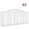 vidaXL kaarekujulised gabioonkorvid 5 tk, 200x30x80/100 cm, raud