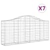 vidaXL kaarekujulised gabioonkorvid 7 tk, 200x30x80/100 cm, raud
