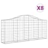 vidaXL kaarekujulised gabioonkorvid 8 tk, 200x30x80/100 cm, raud