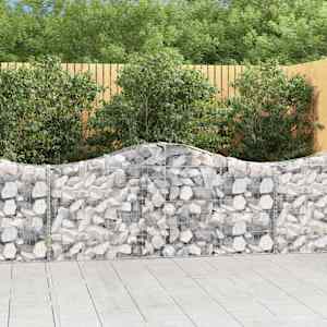 Obokane gabion košare 9 kosov 200x30x80/100 cm cinkano železo