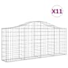 vidaXL kaarekujulised gabioonkorvid 11 tk, 200x30x80/100 cm, raud