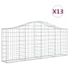 vidaXL kaarekujulised gabioonkorvid 13 tk, 200x30x80/100 cm, raud