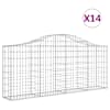 vidaXL kaarekujulised gabioonkorvid 14 tk, 200x30x80/100 cm, raud