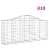 vidaXL kaarekujulised gabioonkorvid 18 tk, 200x30x80/100 cm, raud