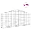 vidaXL kaarekujulised gabioonkorvid 20 tk, 200x30x80/100 cm, raud