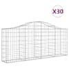 vidaXL kaarekujulised gabioonkorvid 30 tk, 200x30x80/100 cm, raud