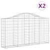 vidaXL kaarekujulised gabioonkorvid 2 tk, 200x30x100/120 cm, raud