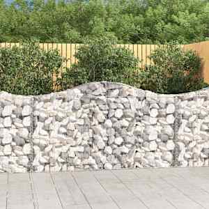 Obokane gabion košare 3 kosi 200x30x100/120 cm pocinkano železo