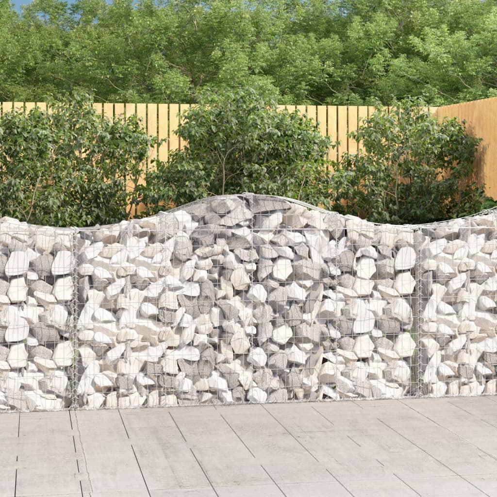 vidaXL Coșuri gabion arcuite 4 buc, 200x30x100/120 cm fier galvanizat