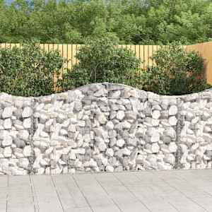 Obokane gabion košare 4 kosi 200x30x100/120 cm pocinkano železo