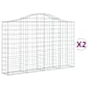 vidaXL kaarekujulised gabioonkorvid 2 tk, 200x30x120/140 cm, raud