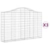 vidaXL kaarekujulised gabioonkorvid 3 tk, 200x30x120/140 cm, raud