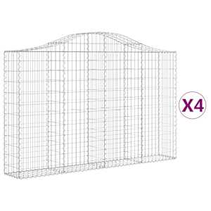 Klenuté gabionové koše 4 ks 200x30x120/140cm pozinkované železo - obrázek 2