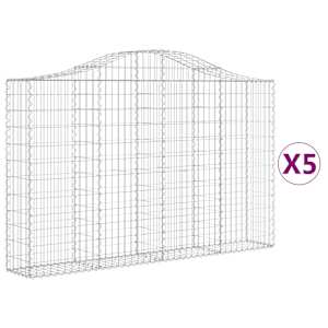 Klenuté gabionové koše 5 ks 200x30x120/140cm pozinkované železo - obrázek 2