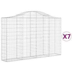 Klenuté gabionové koše 7 ks 200x30x120/140cm pozinkované železo - obrázek 2