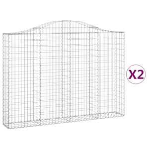 Klenuté gabionové koše 2 ks 200x30x140/160cm pozinkované železo - obrázek 2