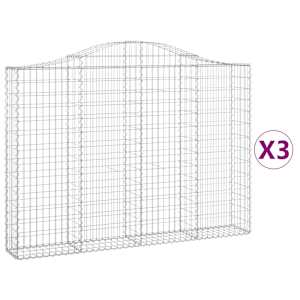 Klenuté gabionové koše 3 ks 200x30x140/160cm pozinkované železo - obrázek 2
