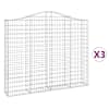 vidaXL kaarekujulised gabioonkorvid 3 tk, 200x30x160/180 cm, raud