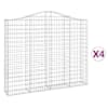 vidaXL kaarekujulised gabioonkorvid 4 tk, 200x30x160/180 cm, raud