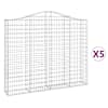 vidaXL kaarekujulised gabioonkorvid 5 tk, 200x30x160/180 cm, raud