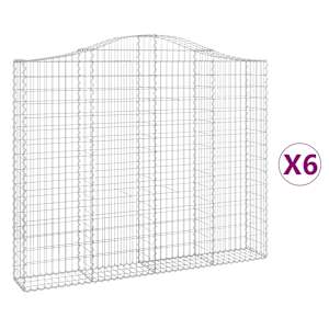 Klenuté gabionové koše 6 ks 200x30x160/180cm pozinkované železo - obrázek 2