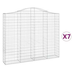 Klenuté gabionové koše 7 ks 200x30x160/180cm pozinkované železo - obrázek 2