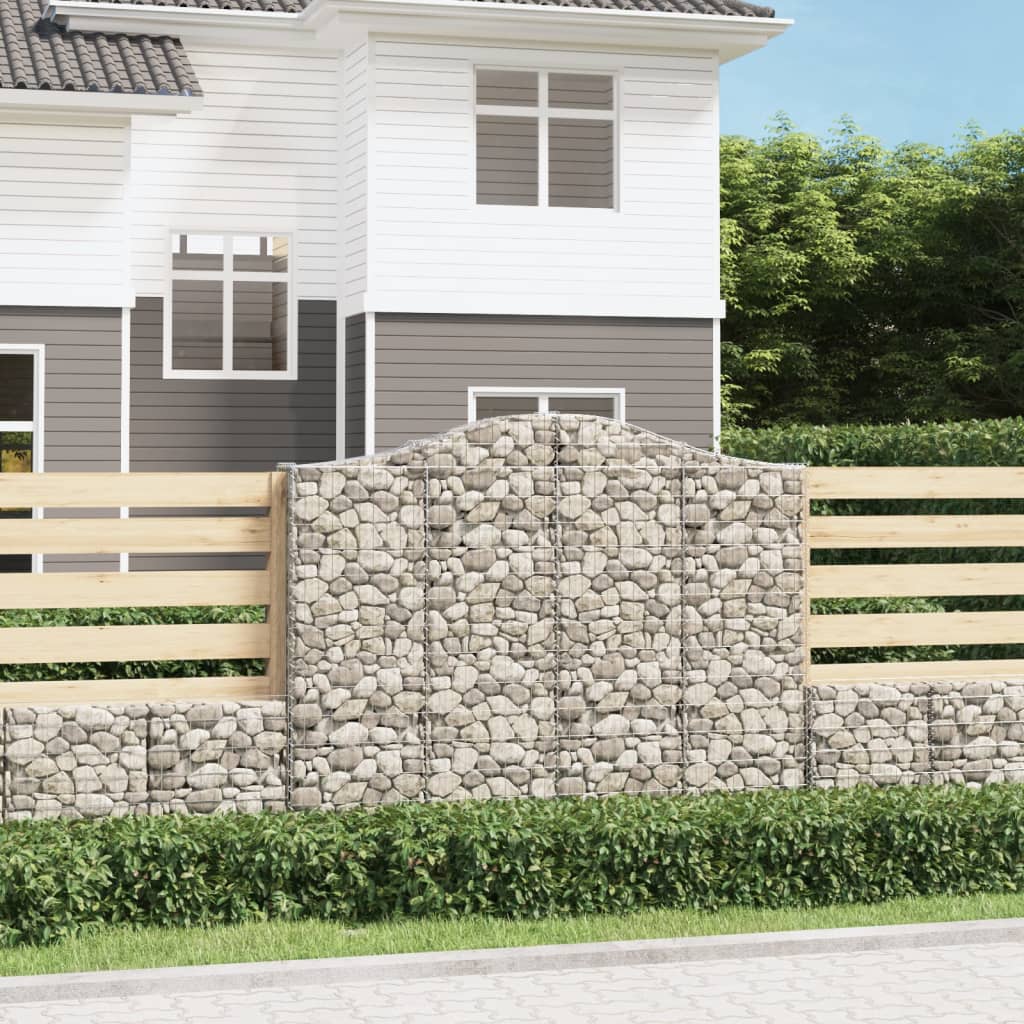 Paniers à gabions arqués 10 pcs 200x30x160/180 cm Fer galvanisé