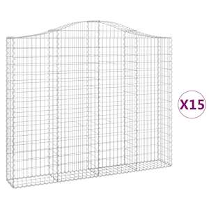 Klenuté gabionové koše 15ks 200x30x160/180cm pozinkované železo - obrázek 2