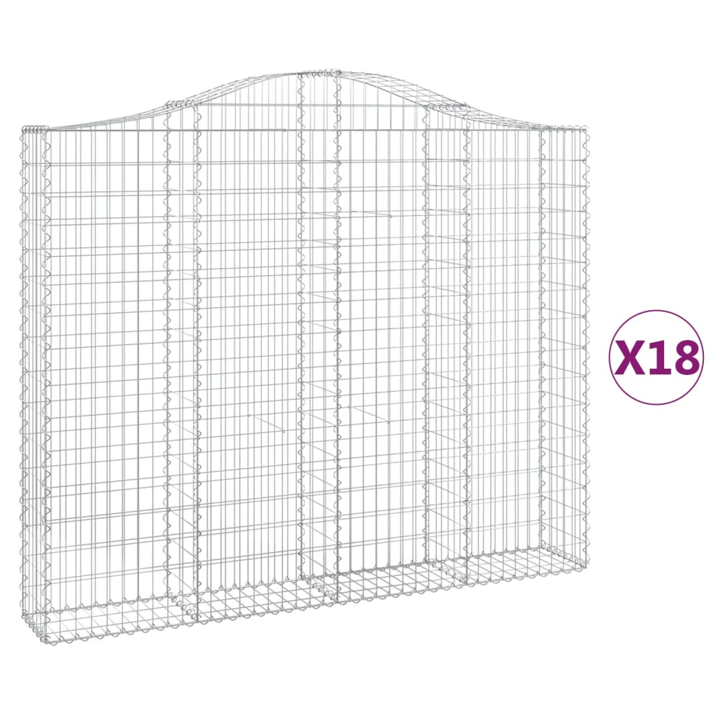 18 db íves horganyzott vas gabion kosár 200x30x160/180 cm
