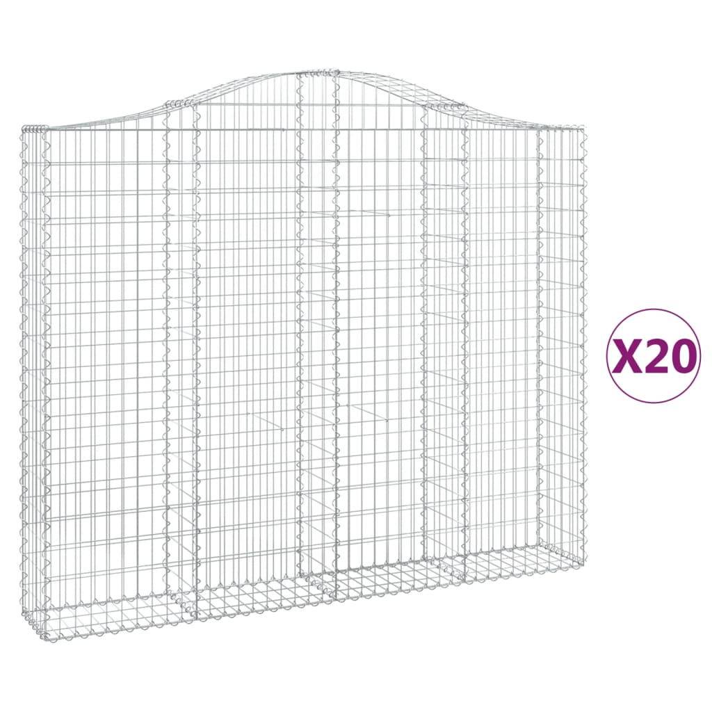 20 db íves horganyzott vas gabion kosár 200x30x160/180 cm
