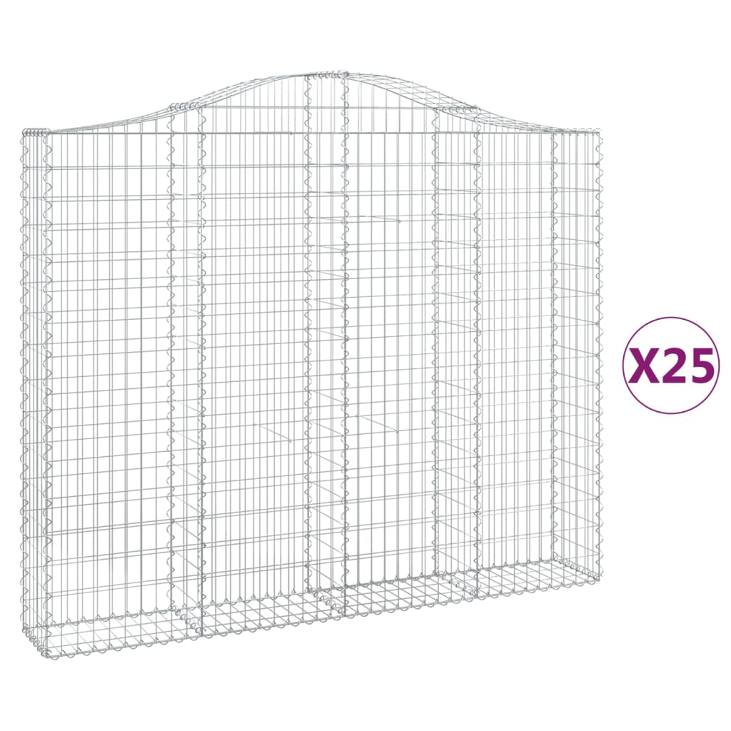 25 db íves horganyzott vas gabion kosár 200x30x160/180 cm