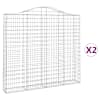 vidaXL kaarekujulised gabioonkorvid 2 tk, 200x30x180/200 cm, raud