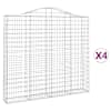 vidaXL kaarekujulised gabioonkorvid 4 tk, 200x30x180/200 cm, raud