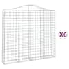 vidaXL kaarekujulised gabioonkorvid 6 tk, 200x30x180/200 cm, raud