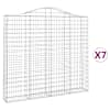 vidaXL kaarekujulised gabioonkorvid 7 tk, 200x30x180/200 cm, raud