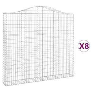 Klenuté gabionové koše 8 ks 200x30x180/200cm pozinkované železo - obrázek 2