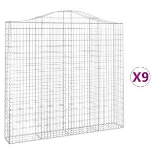 Klenuté gabionové koše 9 ks 200x30x180/200cm pozinkované železo - obrázek 2