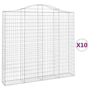 Klenuté gabionové koše 10ks 200x30x180/200cm pozinkované železo - obrázek 2