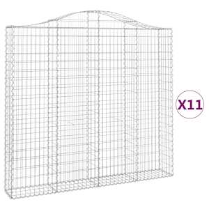 Klenuté gabionové koše 11ks 200x30x180/200cm pozinkované železo - obrázek 2