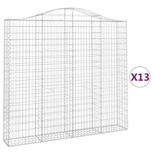 Klenuté gabionové koše 13ks 200x30x180/200cm pozinkované železo - obrázek 2