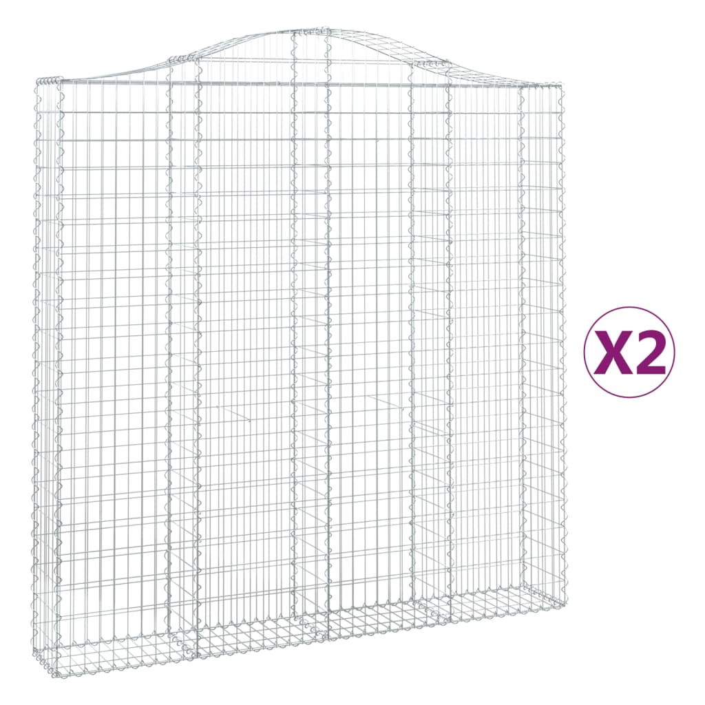 vidaXL Oblúkový gabionový kôš 2 ks 200x30x200/220cm pozinkované železo