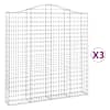 vidaXL kaarekujulised gabioonkorvid 3 tk, 200x30x200/220 cm, raud
